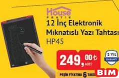 HOUSE PRATİK 12 İNÇ ELEKTRONİK MIKNATISLI YAZI TAHTASI HP45 HOUSE PRATİK 12 İNÇ ELEKTRONİK MIKNATISLI YAZI TAHTASI HP45